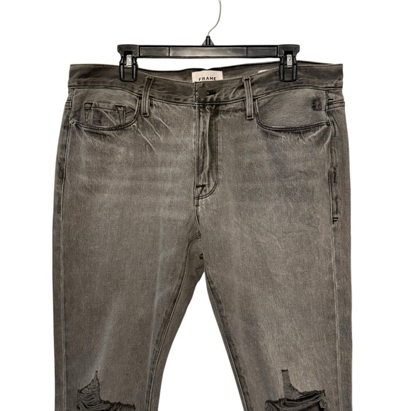 Frame Womens Le Garcon Ripped Cuff Step Hem Nonstretch Jeans 29 - Picture 13 of 16